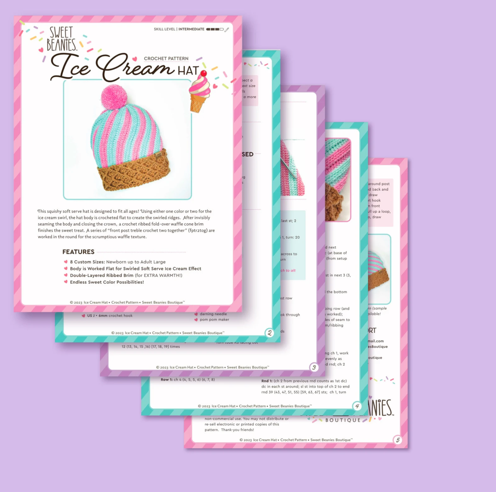 Ice Cream Hat | PDF Pattern | Crochet